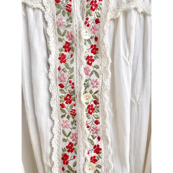 Tularosa Floral Embroidered Noah Combishort Romper White Women's Size Medium - Picture 7 of 11